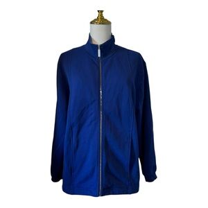 Vintage Norsport Royal Blue Full Zip Jacket Pockets Medium M